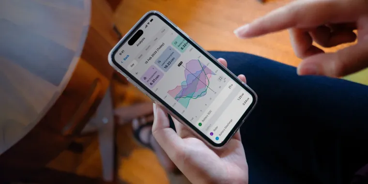 Phone showing the FoxCloud energy app