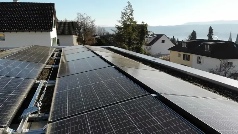 Solar panels on a residential roof